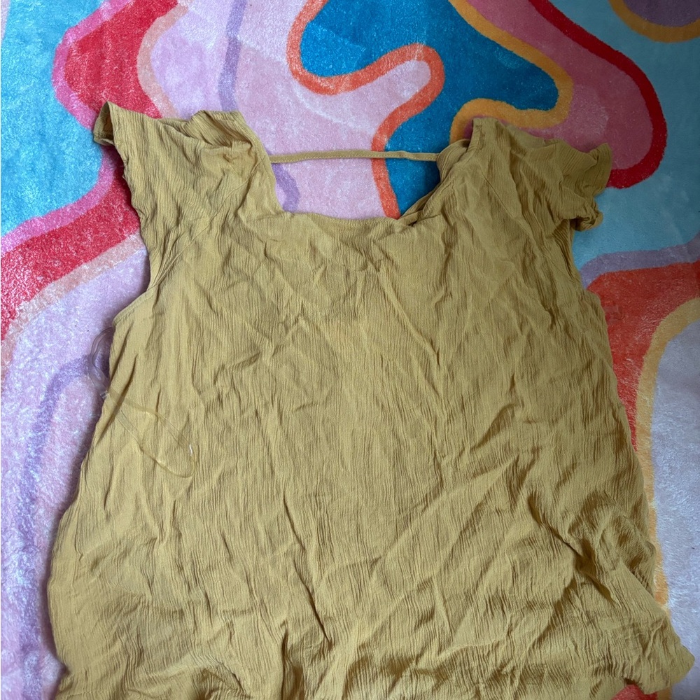 Active USA Mustard Ruffle Sleeve Blouse